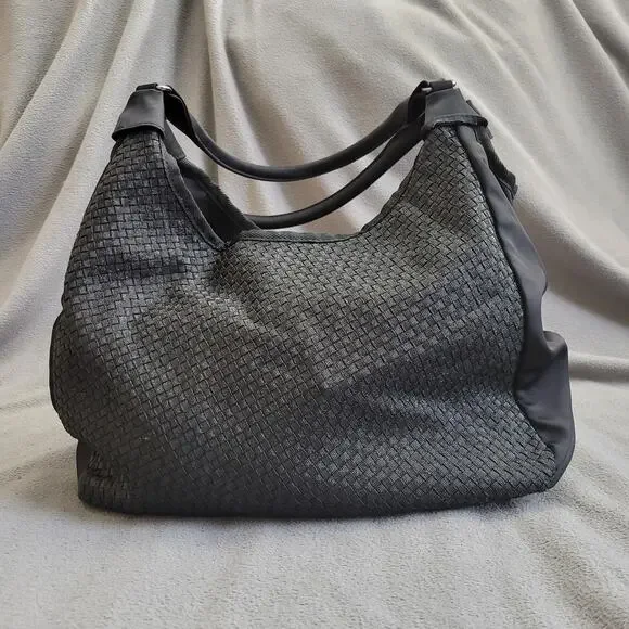 ZEE ALEXIS Purse Black Woven Boho Handbag Crossbody Strap Textured Tote Casual - Picture 2 of 14